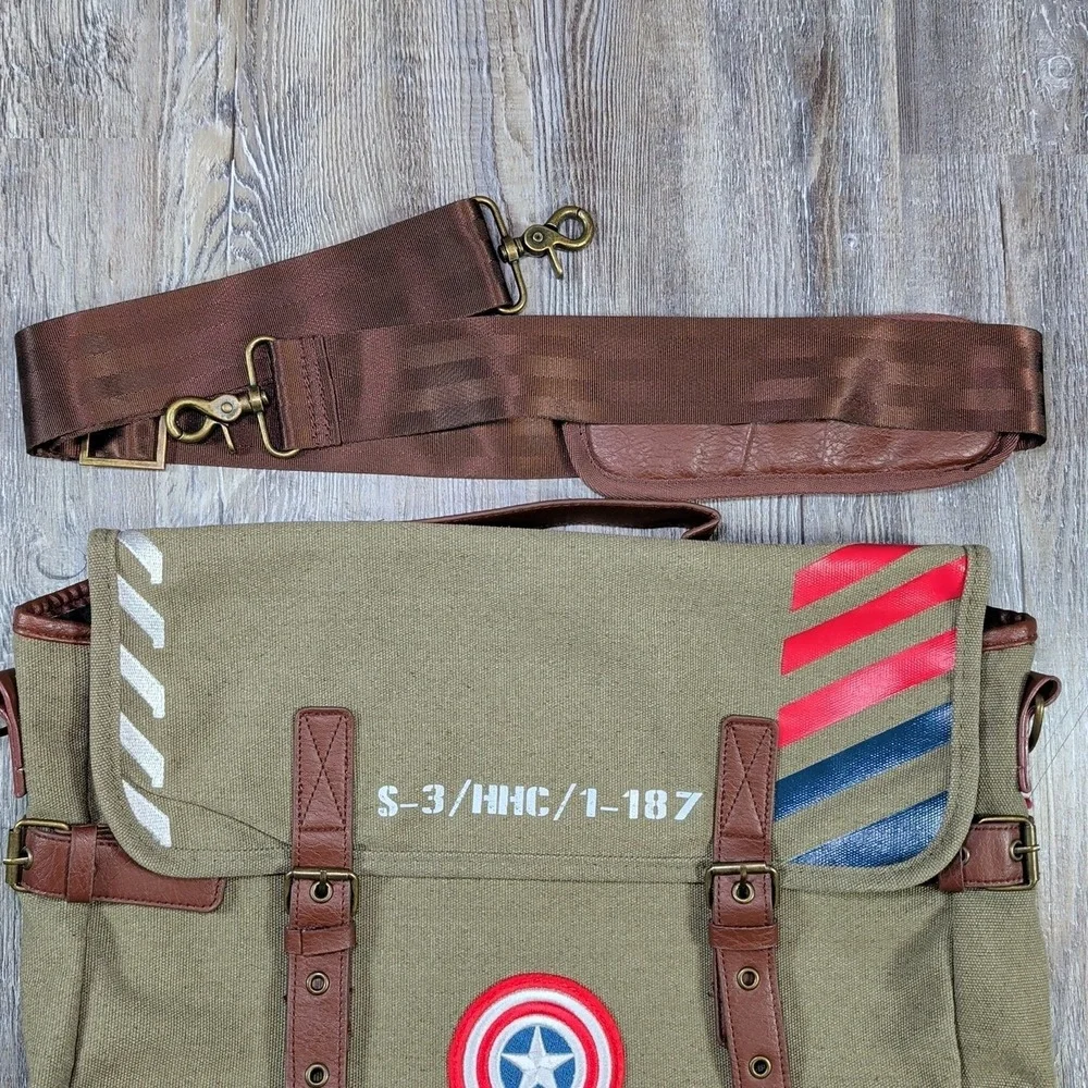 Vintage Inspired Marvel Captain America Civil War Superhero Messenger Laptop Bag